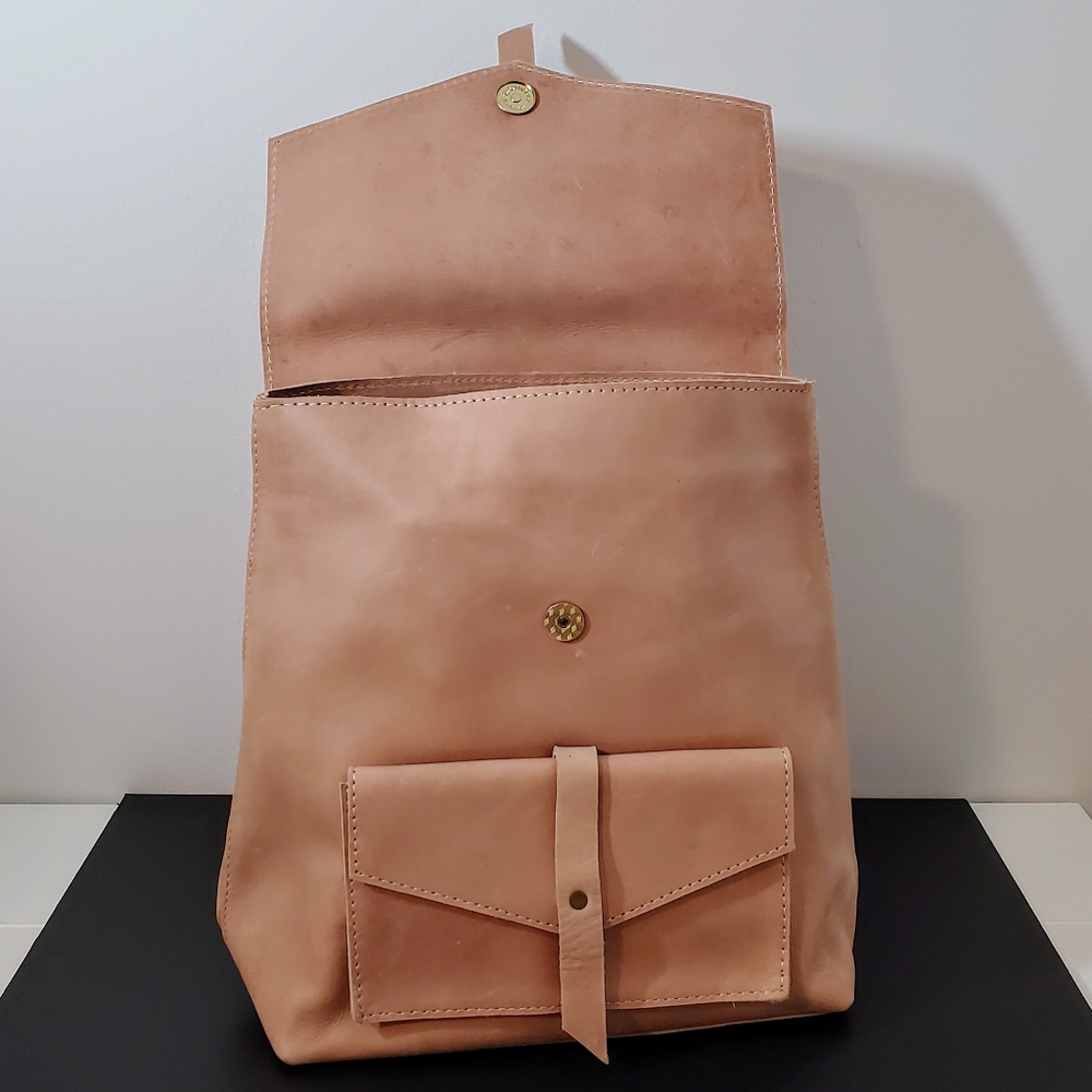NWT Raven + Lily Magnolia Mini Blush Traveler Backpack Vachetta Leather - Picture 6 of 11
